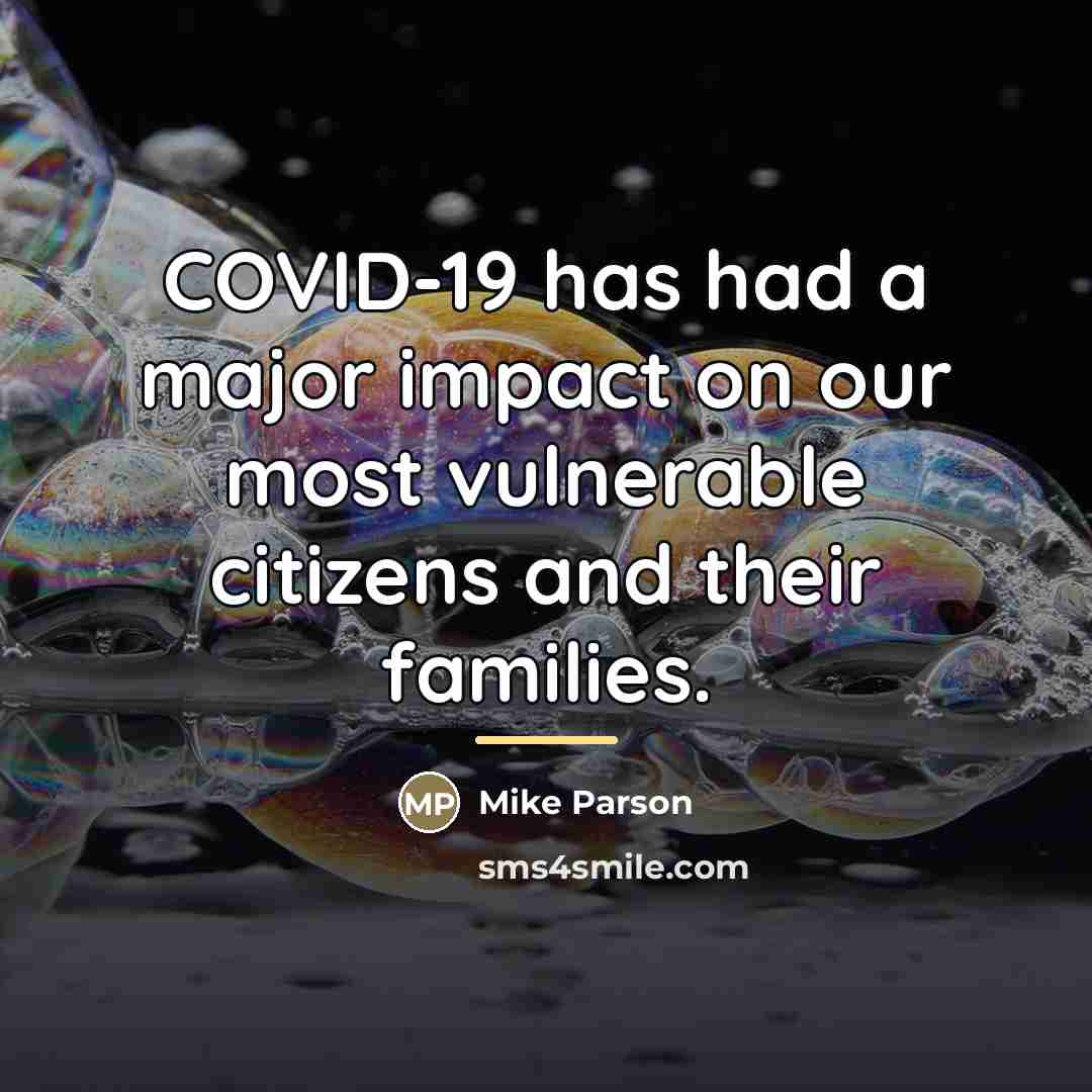 “COVID-19 has had a major impact on our most vulnerable…” quote by Mike Parson