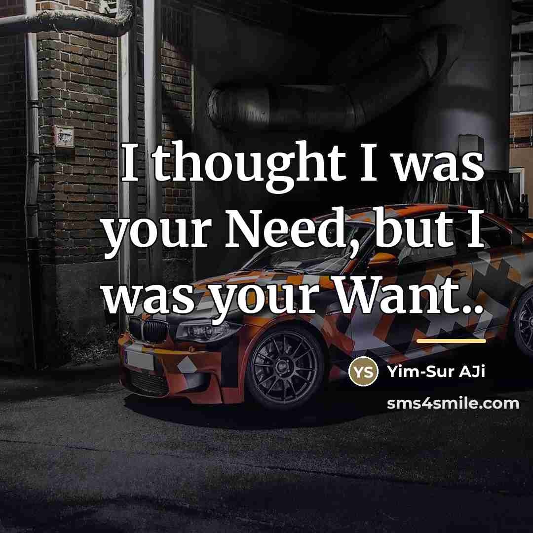 “I thought I was your Need, but I was your…” quote by Yim-Sur AJi