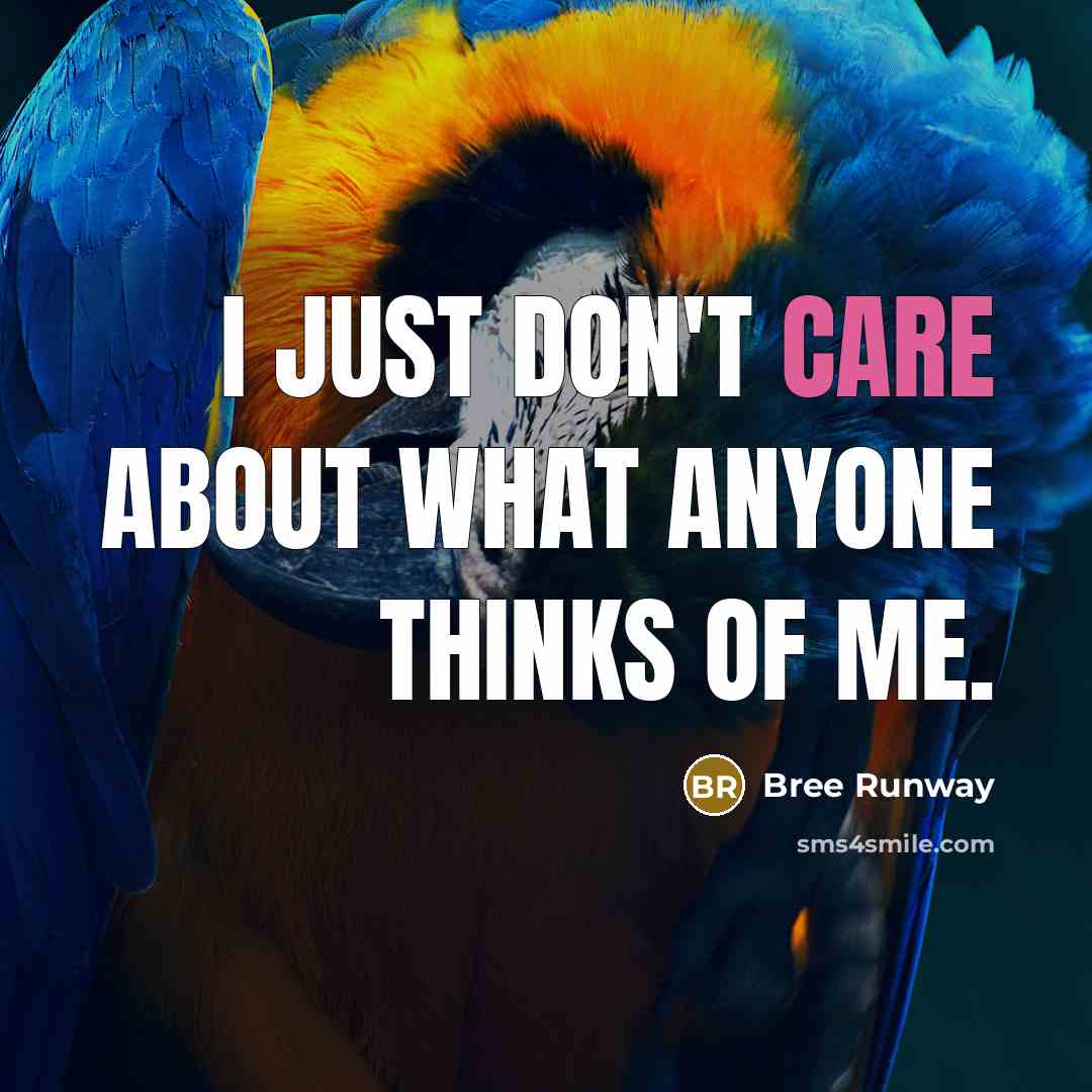 “I just don't care about what anyone thinks of me.…” quote by Bree Runway