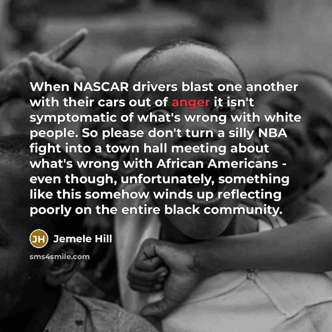 “When NASCAR drivers blast one another with their cars out…” quote by Jemele Hill