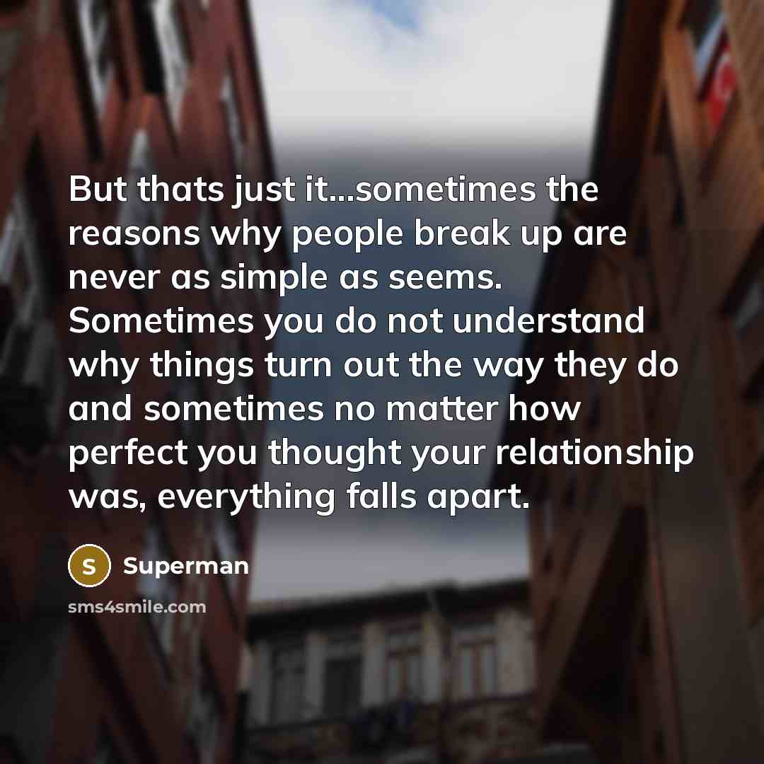 “But thats just it...sometimes the reasons why people break up…” quote by Superman