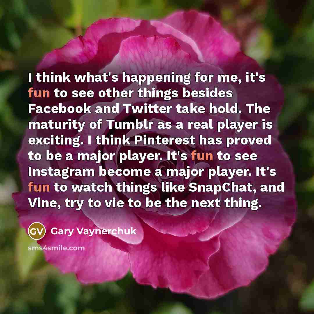 “I think what's happening for me, it's fun to see…” quote by Gary Vaynerchuk