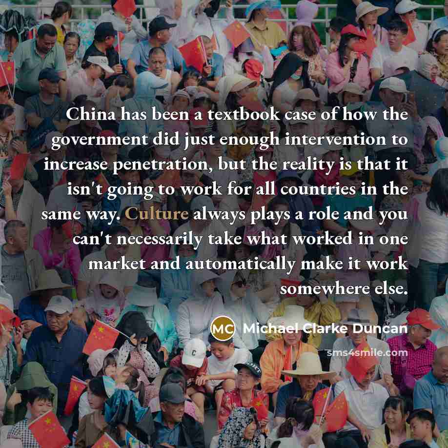 “China has been a textbook case of how the government…” quote by Michael Clarke Duncan