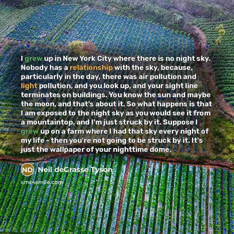 “I grew up in New York City where there is…” quote by Neil deGrasse Tyson