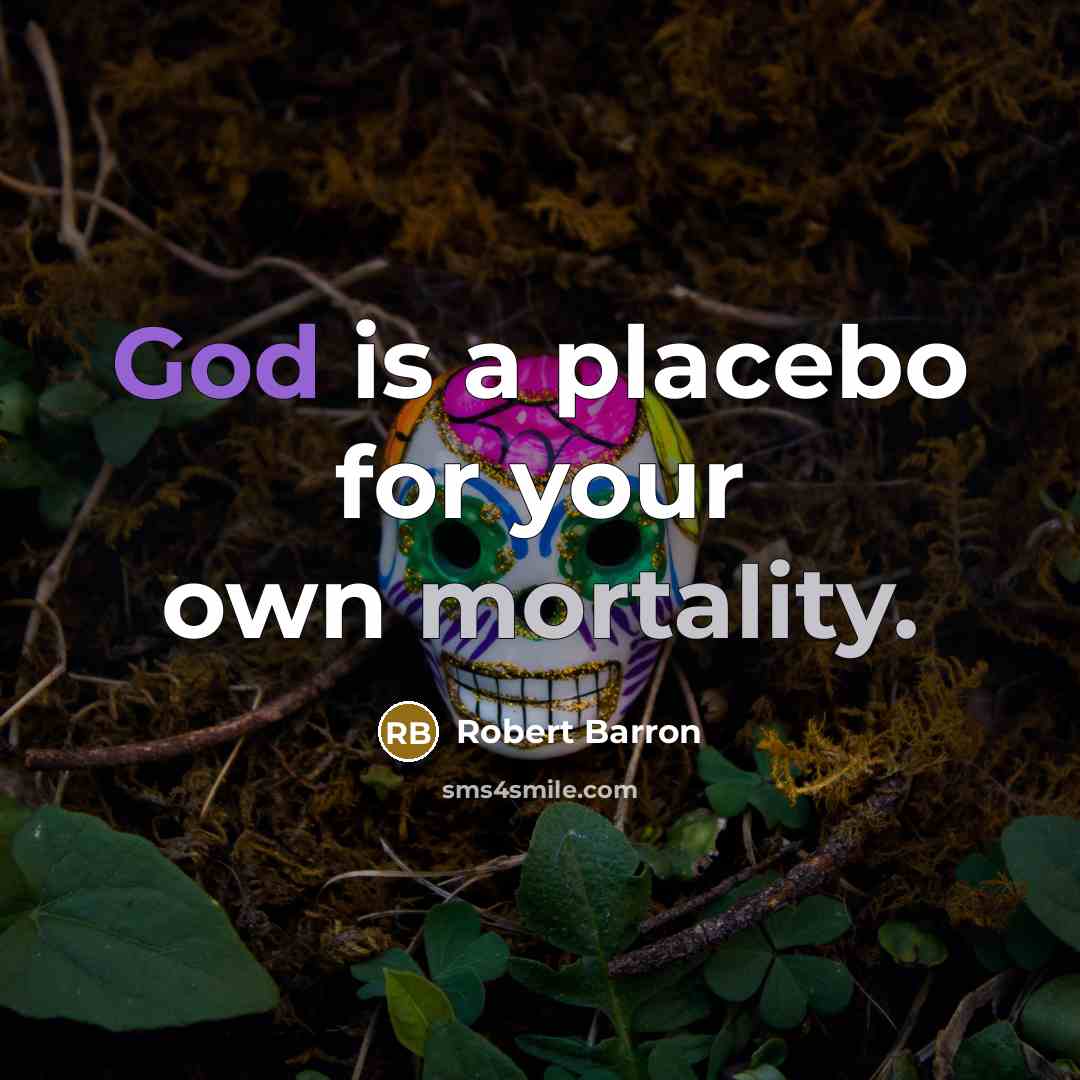 “God is a placebo for your own mortality.…” quote by Robert Barron