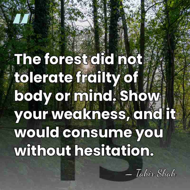 The forest did not tolerate frailty of body or mind. Show your&hellip; - Tahir Shah