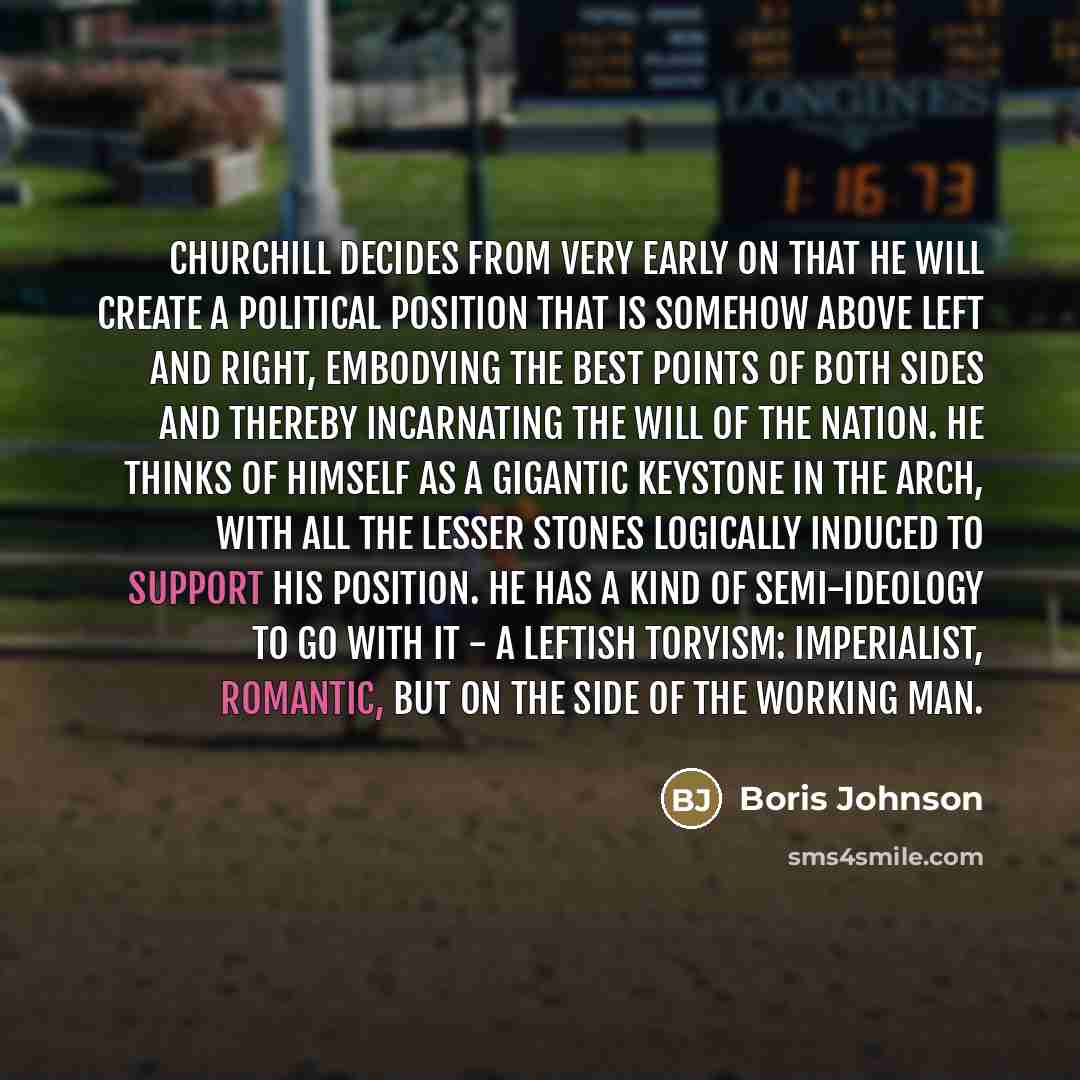 “Churchill decides from very early on that he will create…” quote by Boris Johnson