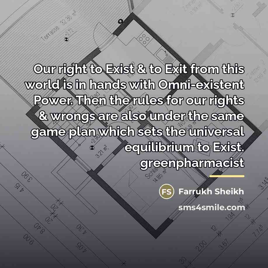 “Our right to Exist & to Exit from this world…” quote by Farrukh Sheikh