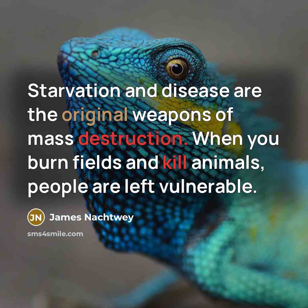 “Starvation and disease are the original weapons of mass destruction.…” quote by James Nachtwey