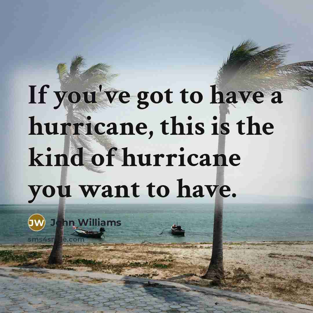 “If you've got to have a hurricane, this is the…” quote by John Williams