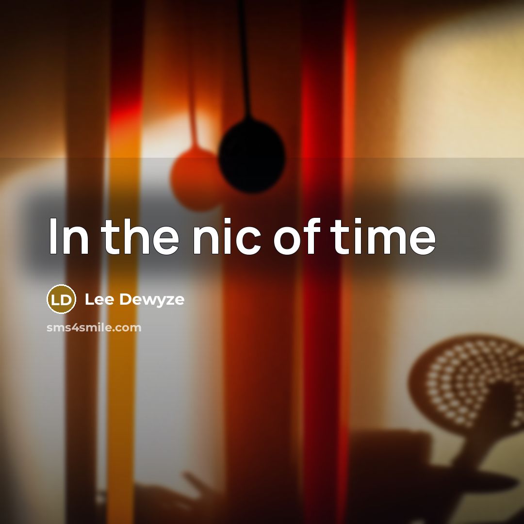 “In the nic of time…” quote by Lee Dewyze