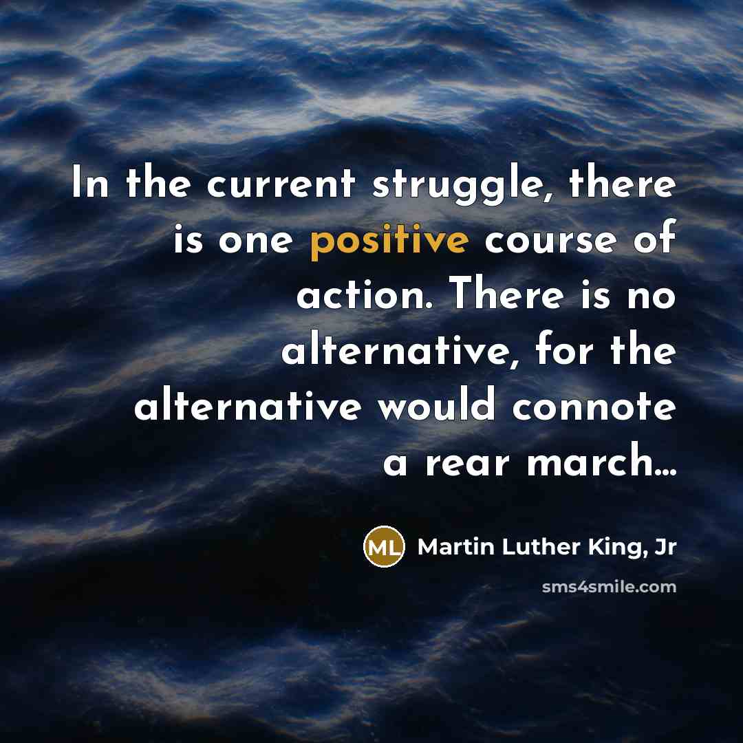 “In the current struggle, there is one positive course of…” quote by Martin Luther King, Jr