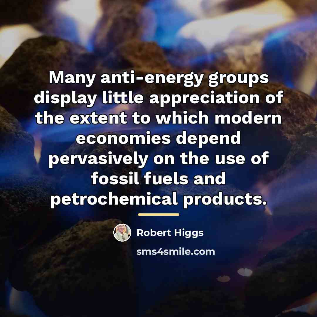 “Many anti-energy groups display little appreciation of the extent to…” quote by Robert Higgs