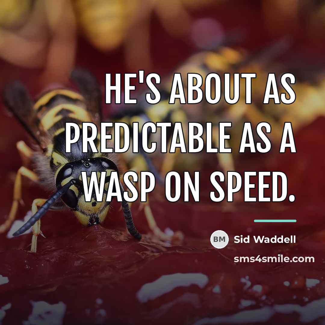 “He's about as predictable as a Wasp on speed.…” quote by Sid Waddell