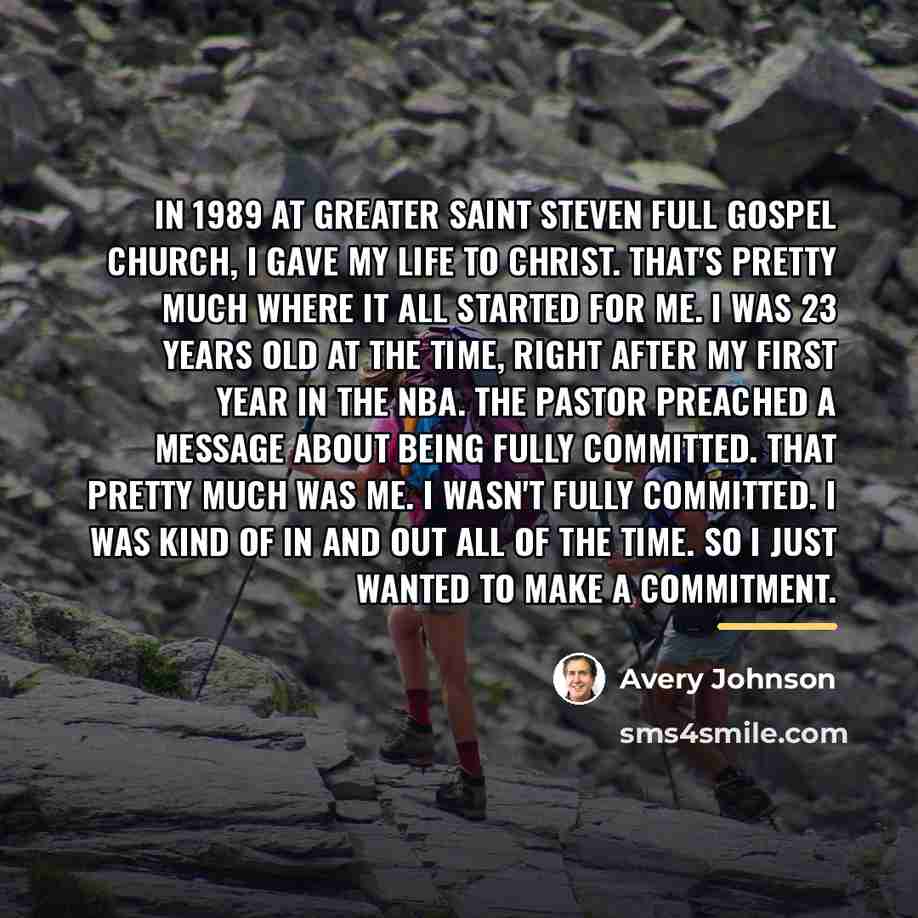 “In 1989 at Greater Saint Steven Full Gospel Church, I…” quote by Avery Johnson
