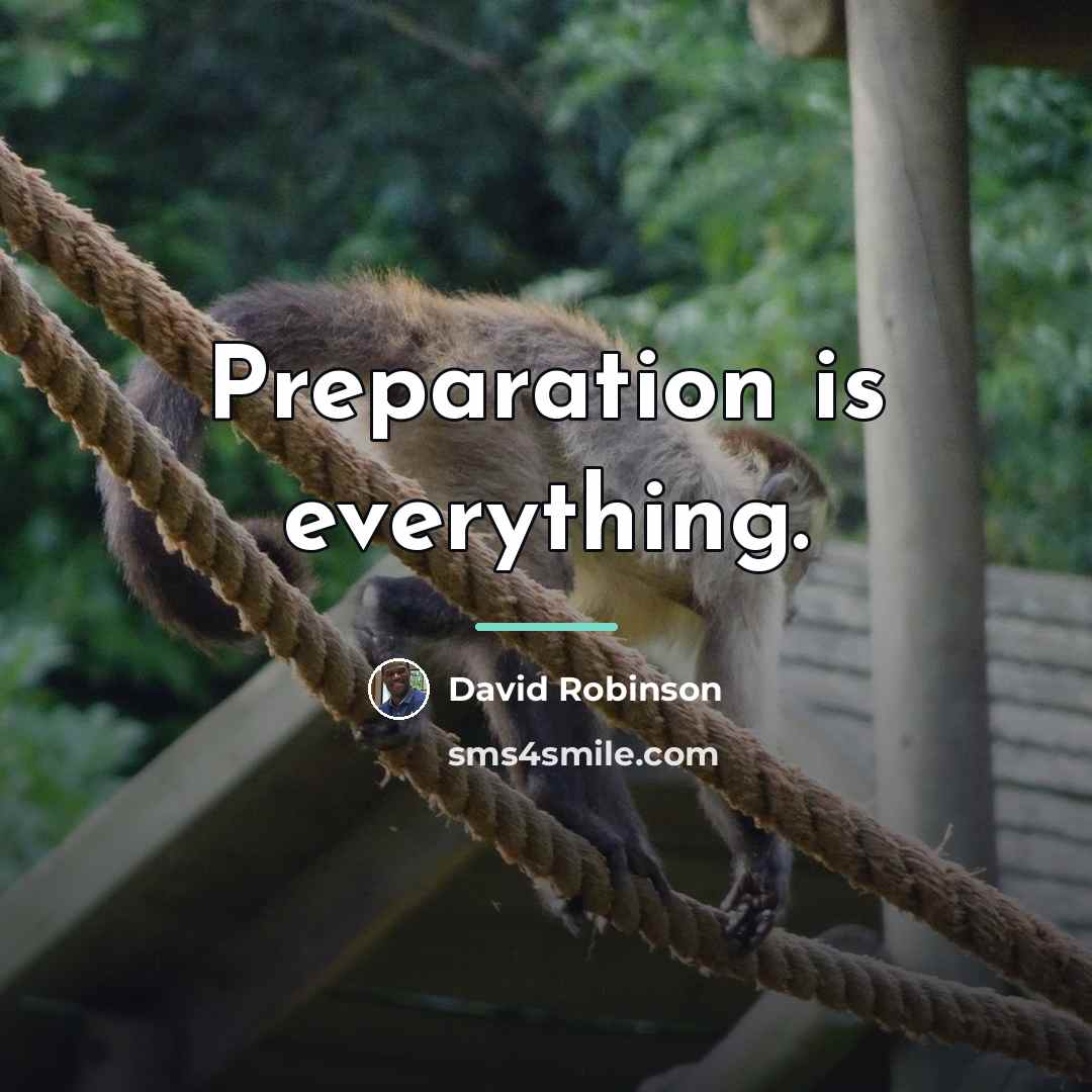 “Preparation is everything.…” quote by David Robinson