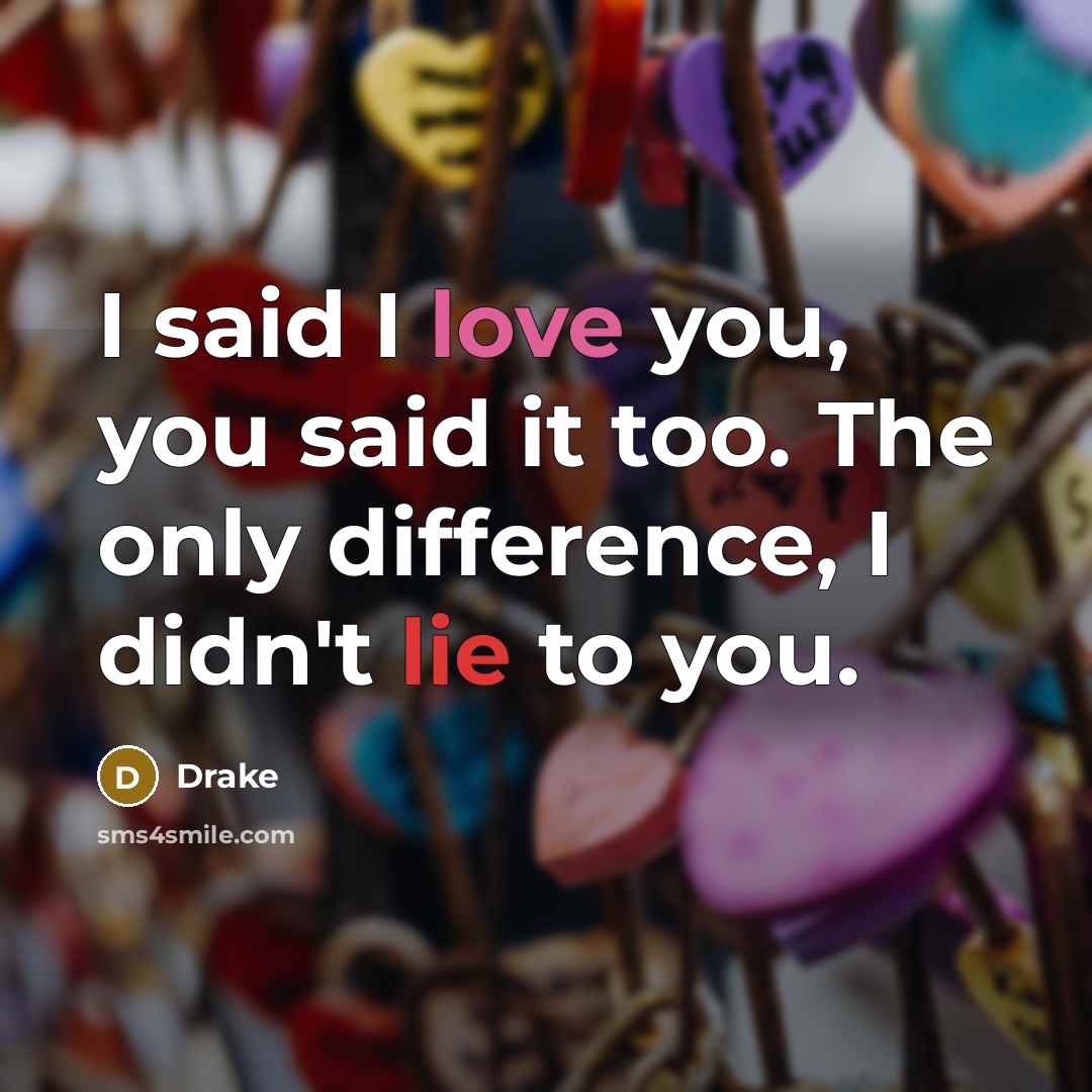 “I said I love you, you said it too. The…” quote by Drake