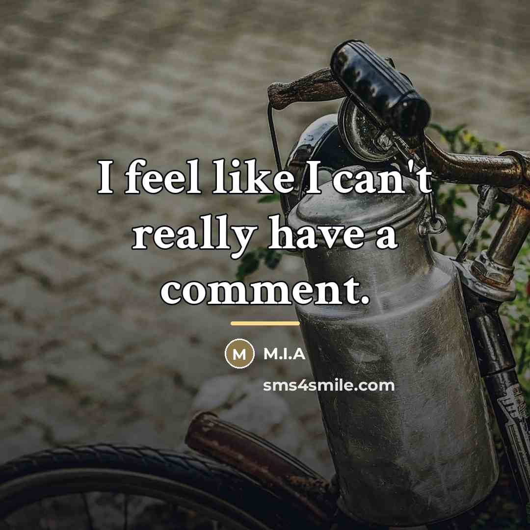 “I feel like I can't really have a comment.…” quote by M.I.A