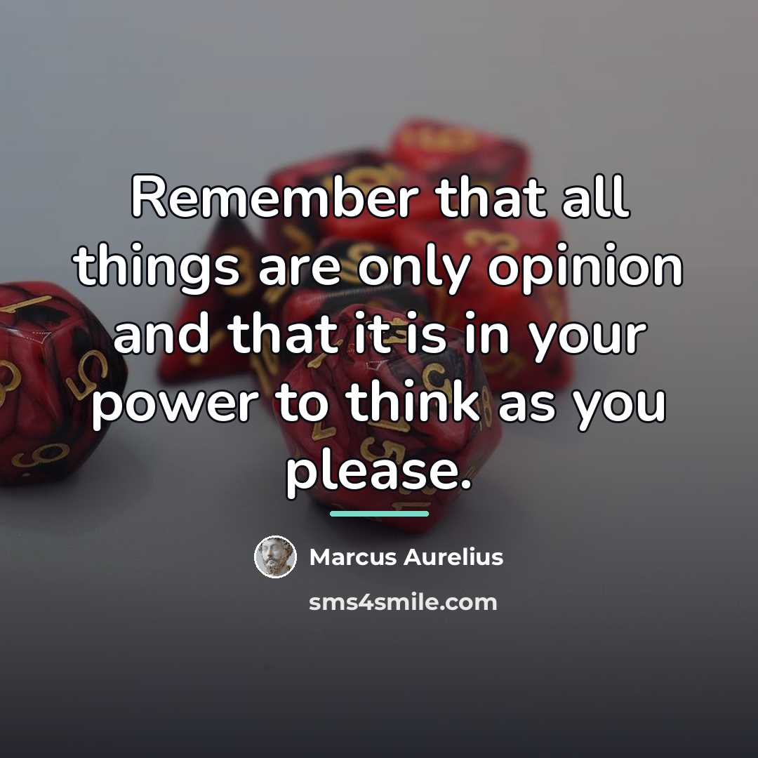 “Remember that all things are only opinion and that it…” quote by Marcus Aurelius