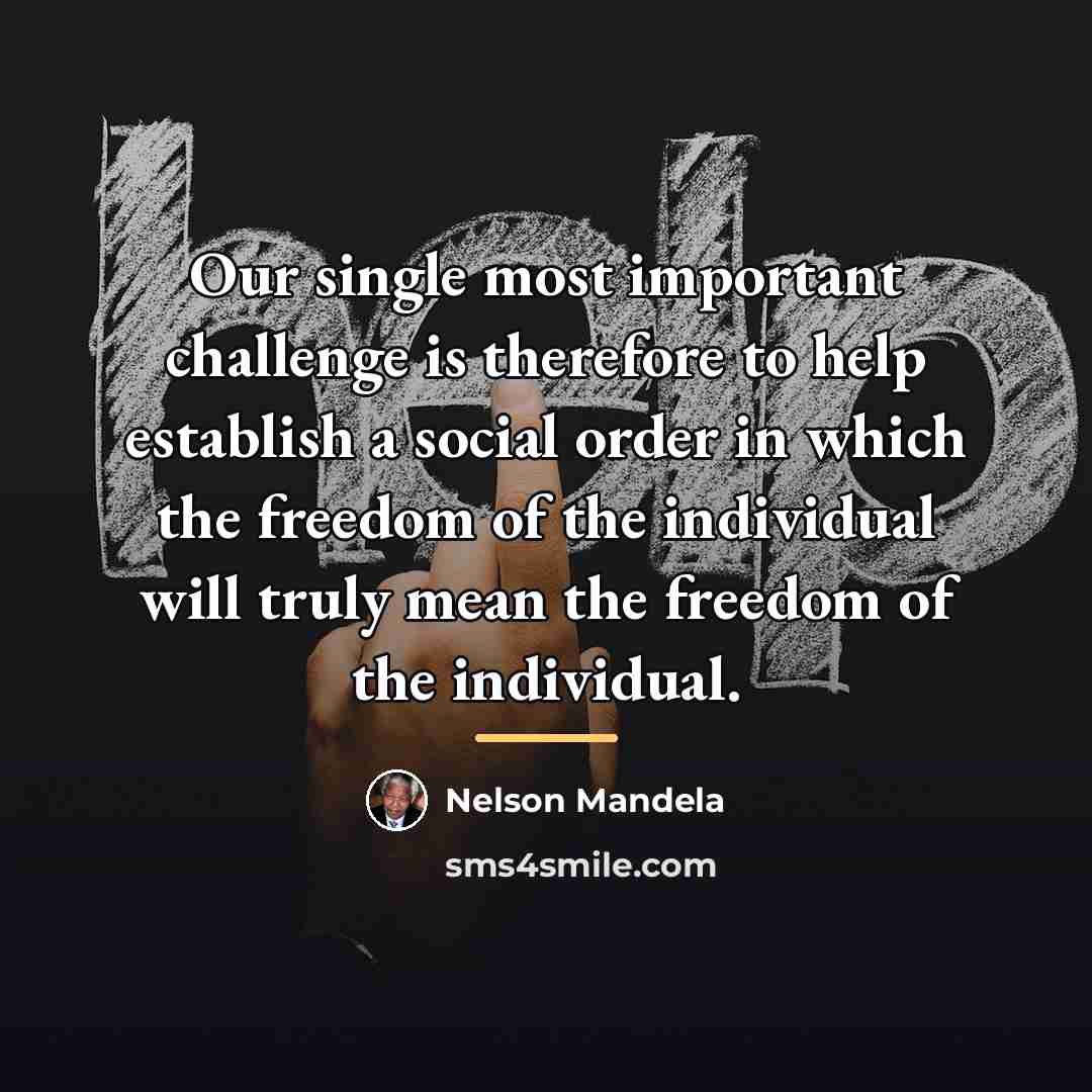 “Our single most important challenge is therefore to help establish…” quote by Nelson Mandela
