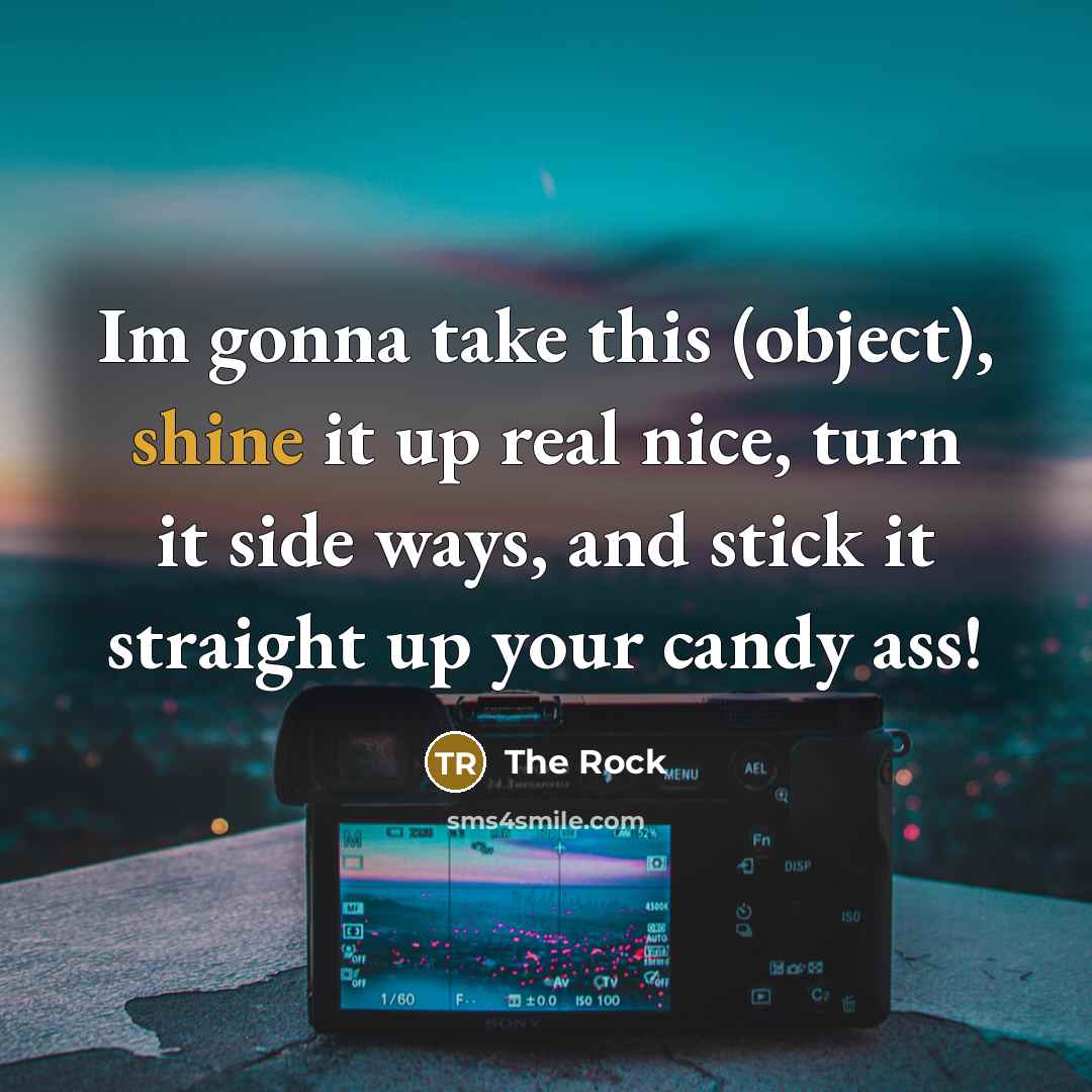 “Im gonna take this (object), shine it up real nice,…” quote by The Rock