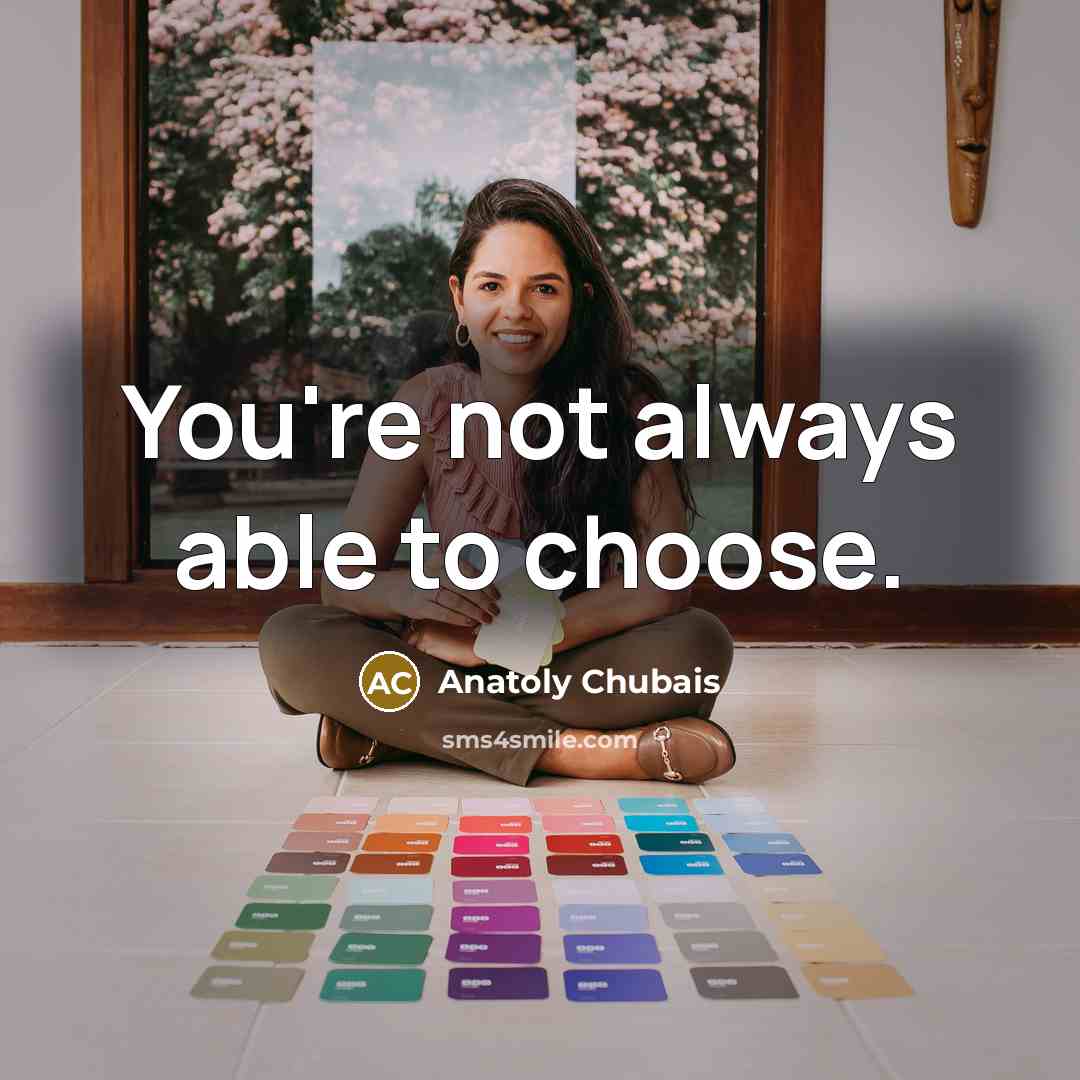 “You're not always able to choose.…” quote by Anatoly Chubais