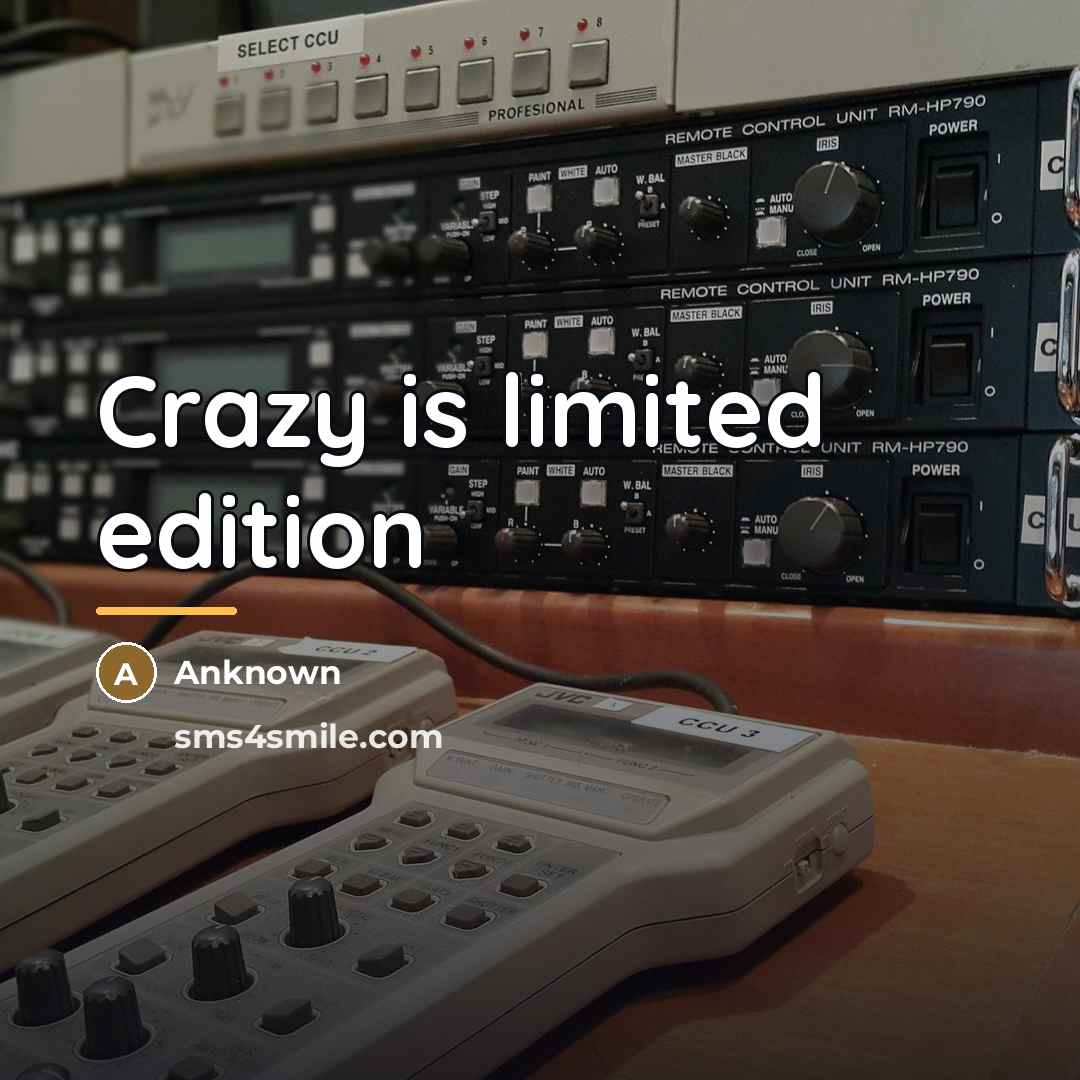 “Crazy is limited edition…” quote by Anknown