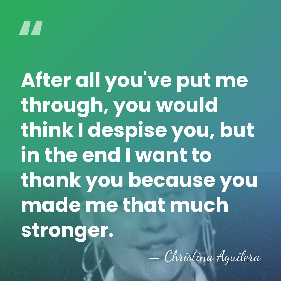 After all you've put me through, you would think I despise you,&hellip; - Christina Aguilera