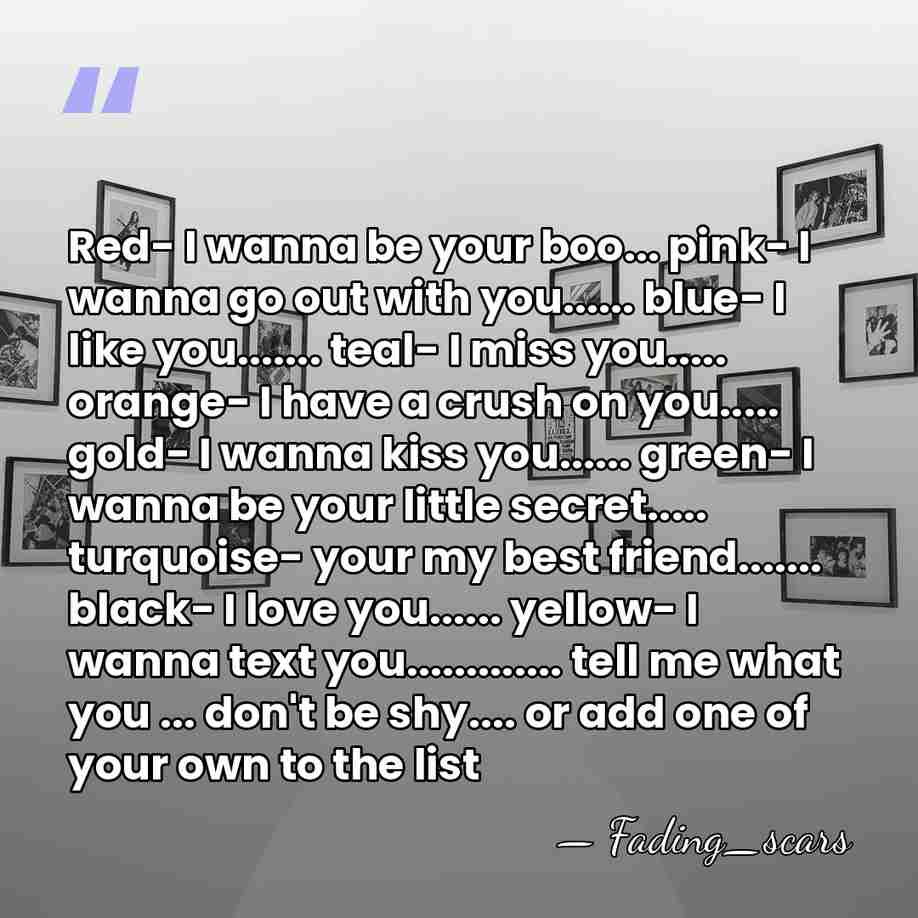 Red- I wanna be your boo... pink- I wanna go out with&hellip; - Fading_scars