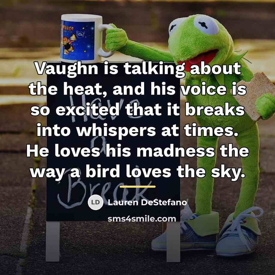 “Vaughn is talking about the heat, and his voice is…” quote by Lauren DeStefano
