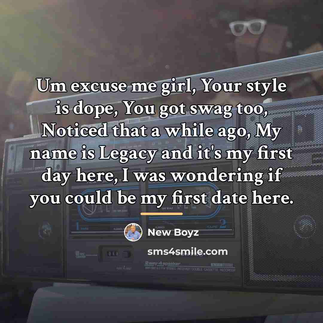 “Um excuse me girl, Your style is dope, You got…” quote by New Boyz