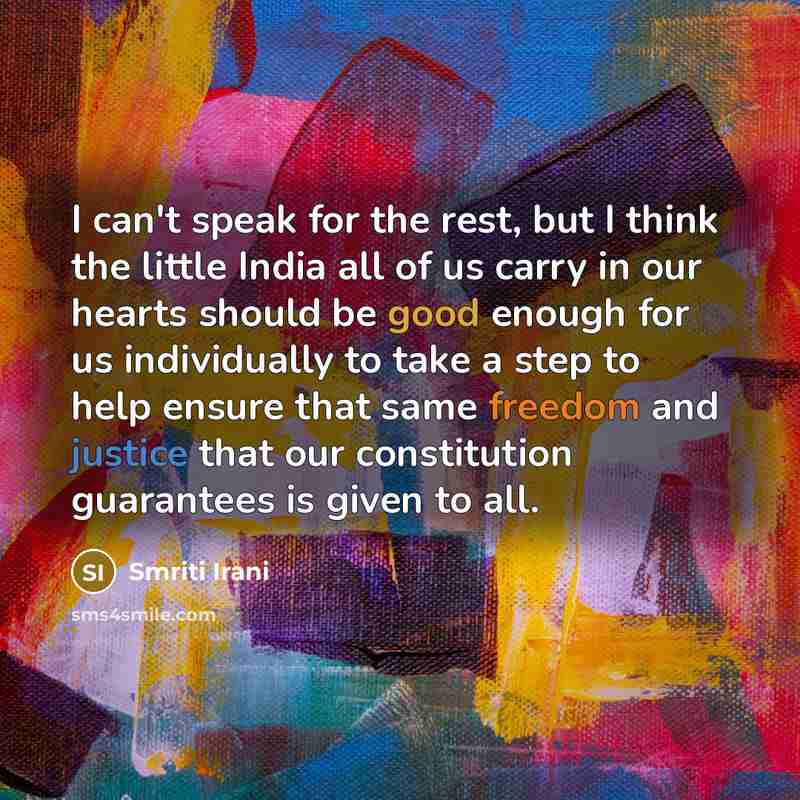 “I can't speak for the rest, but I think the…” quote by Smriti Irani