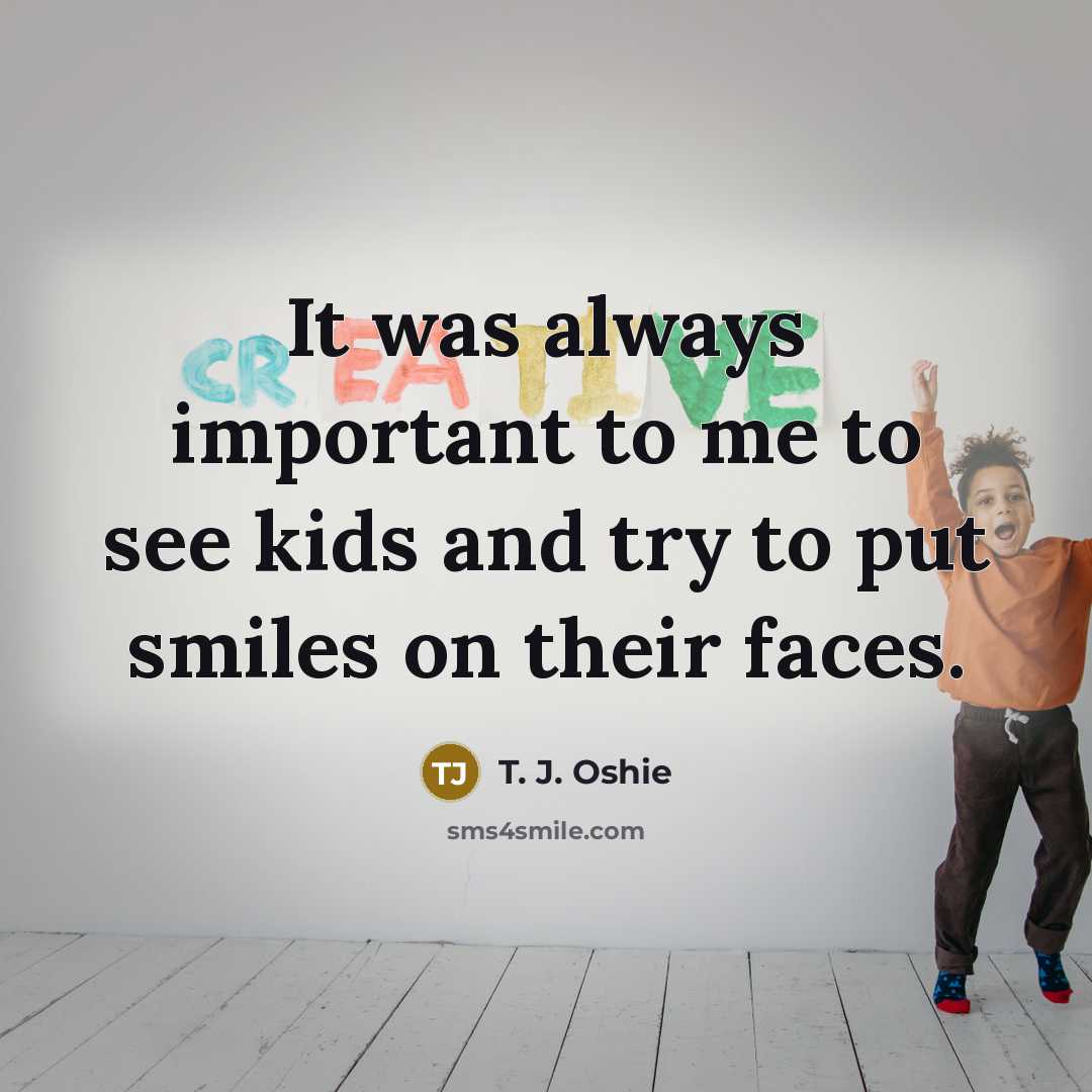 “It was always important to me to see kids and…” quote by T. J. Oshie