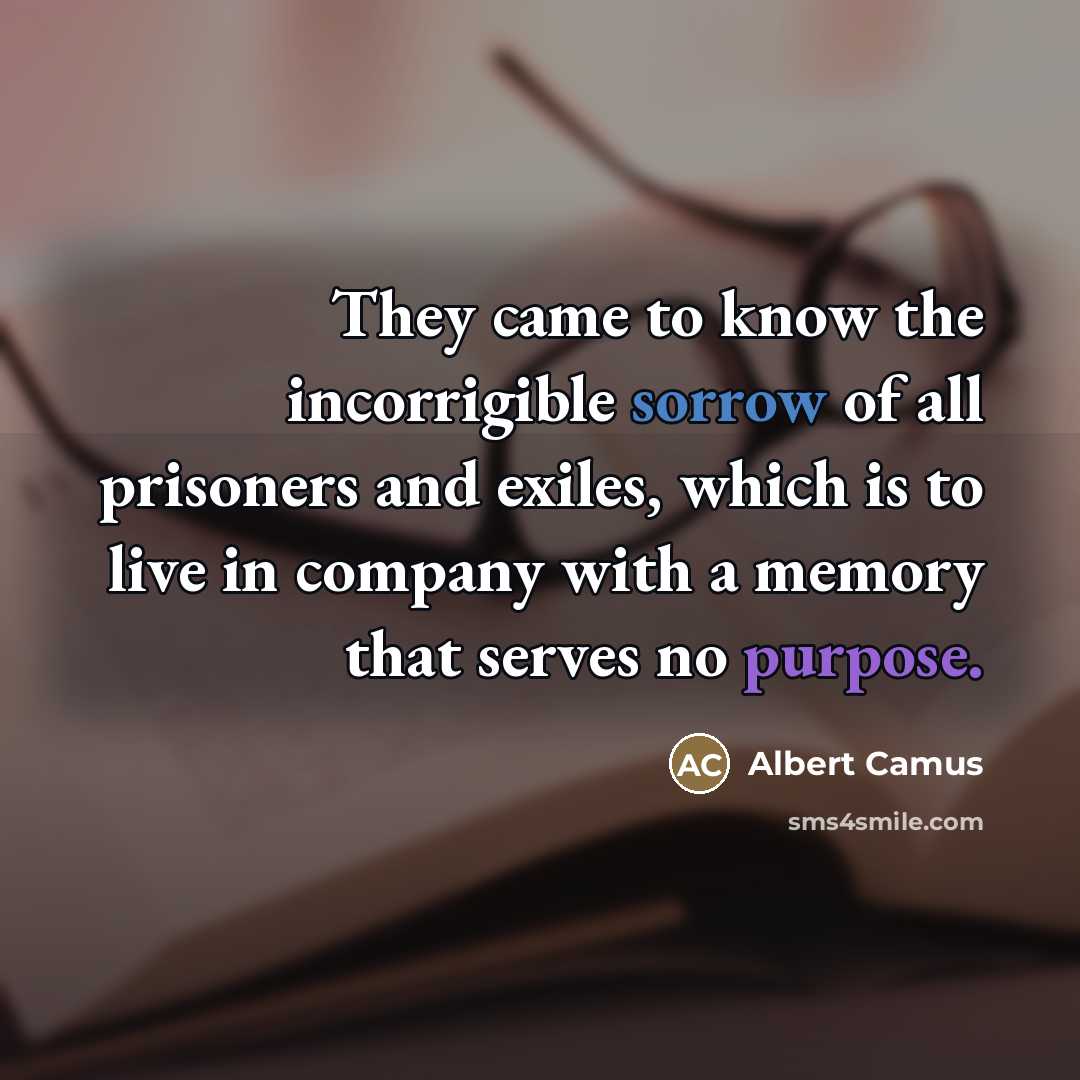 “They came to know the incorrigible sorrow of all prisoners…” quote by Albert Camus