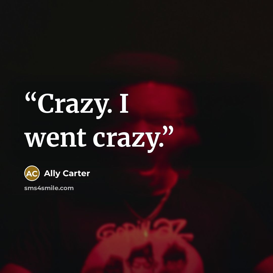 “Crazy. I went crazy.” quote by Ally Carter