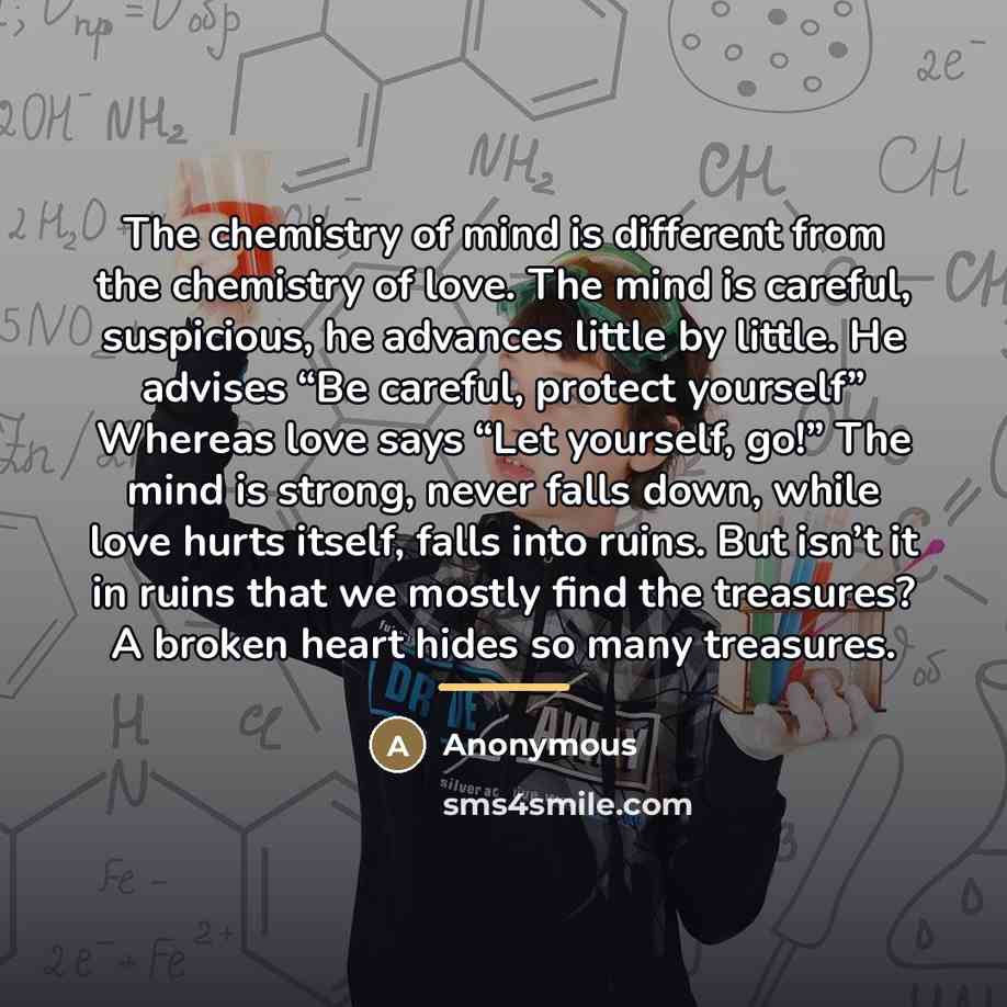 “The chemistry of mind is different from the chemistry of…” quote by Anonymous