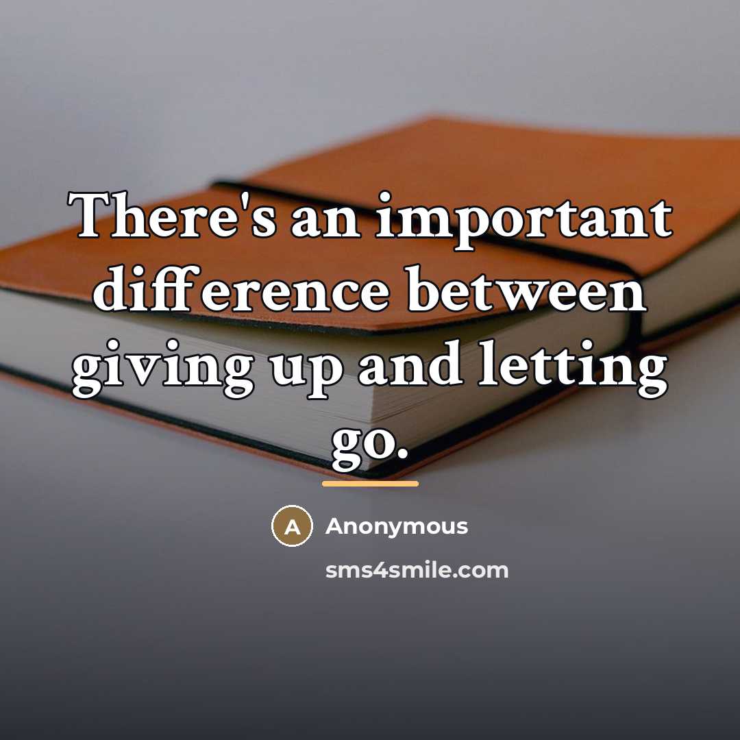 “There's an important difference between giving up and letting go.…” quote by Anonymous