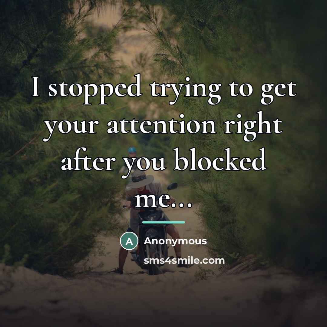 “I stopped trying to get your attention right after you…” quote by Anonymous