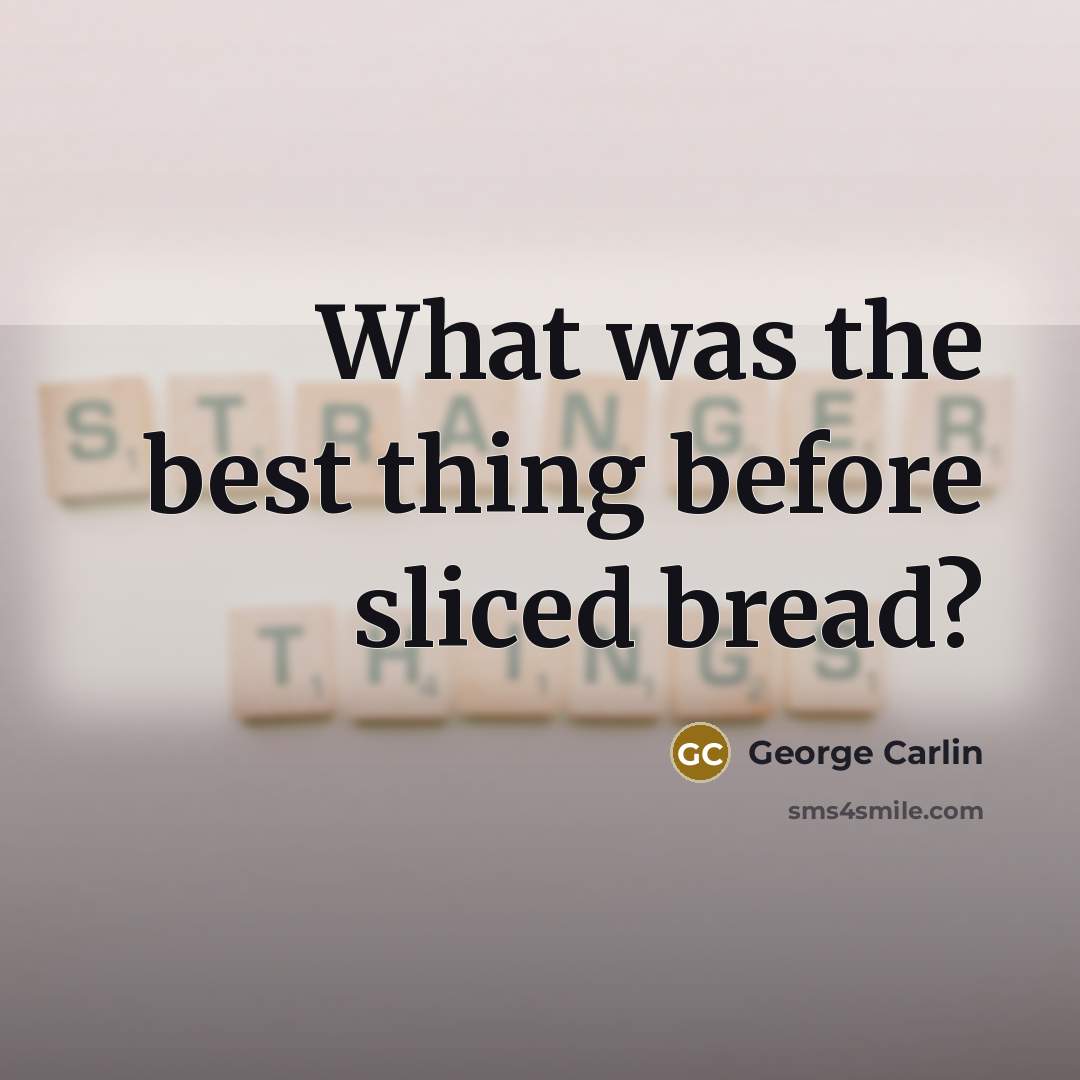 “What was the best thing before sliced bread?…” quote by George Carlin