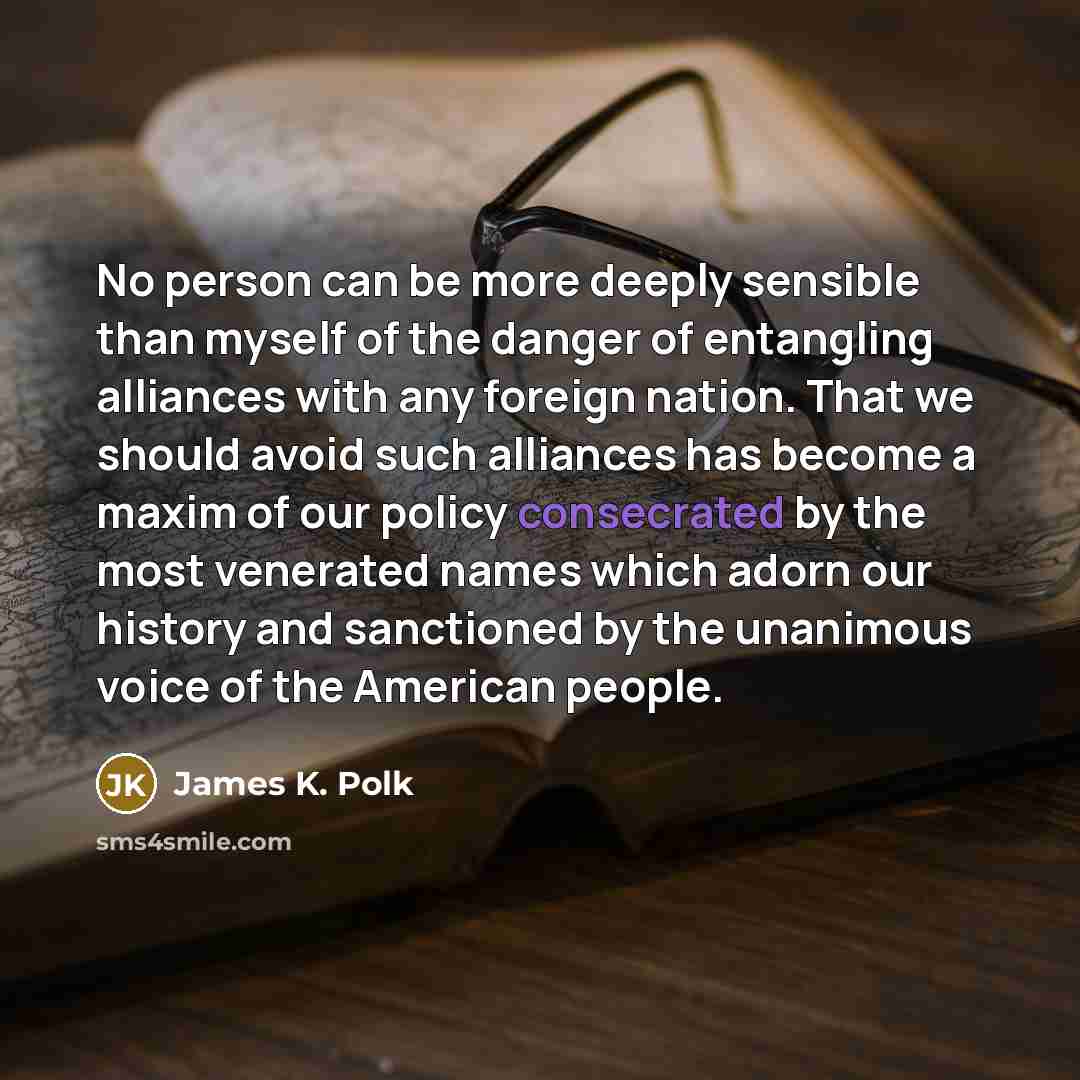“No person can be more deeply sensible than myself of…” quote by James K. Polk