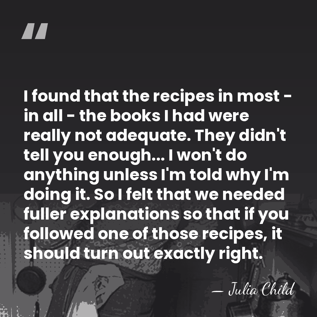 I found that the recipes in most - in all - the&hellip; - Julia Child