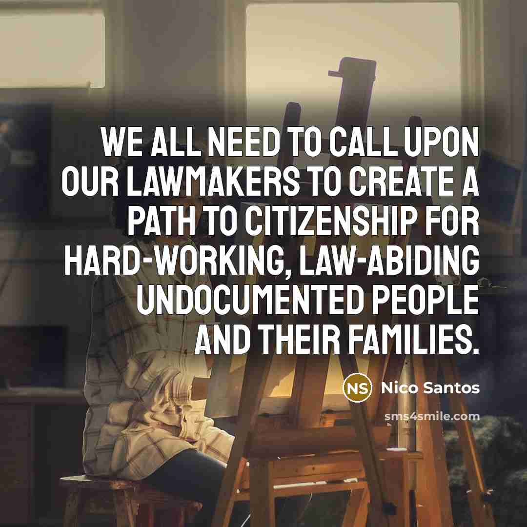 “We all need to call upon our lawmakers to create…” quote by Nico Santos