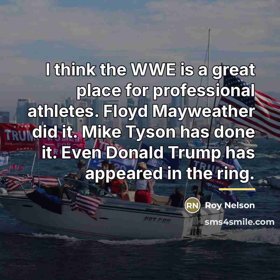 “I think the WWE is a great place for professional…” quote by Roy Nelson