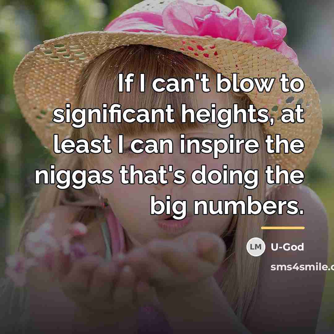 “If I can't blow to significant heights, at least I…” quote by U-God