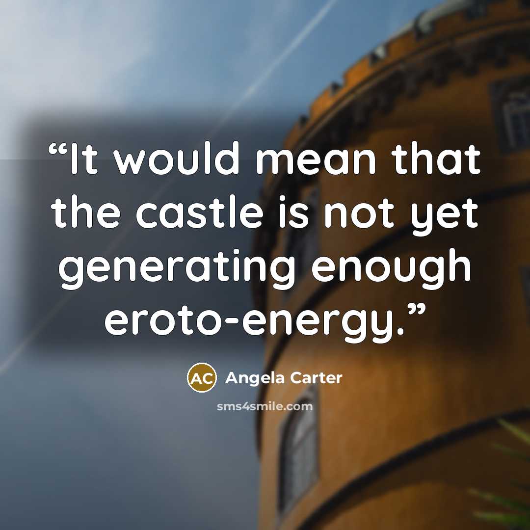 “It would mean that the castle is not yet generating enough eroto-energy.” quote by Angela Carter