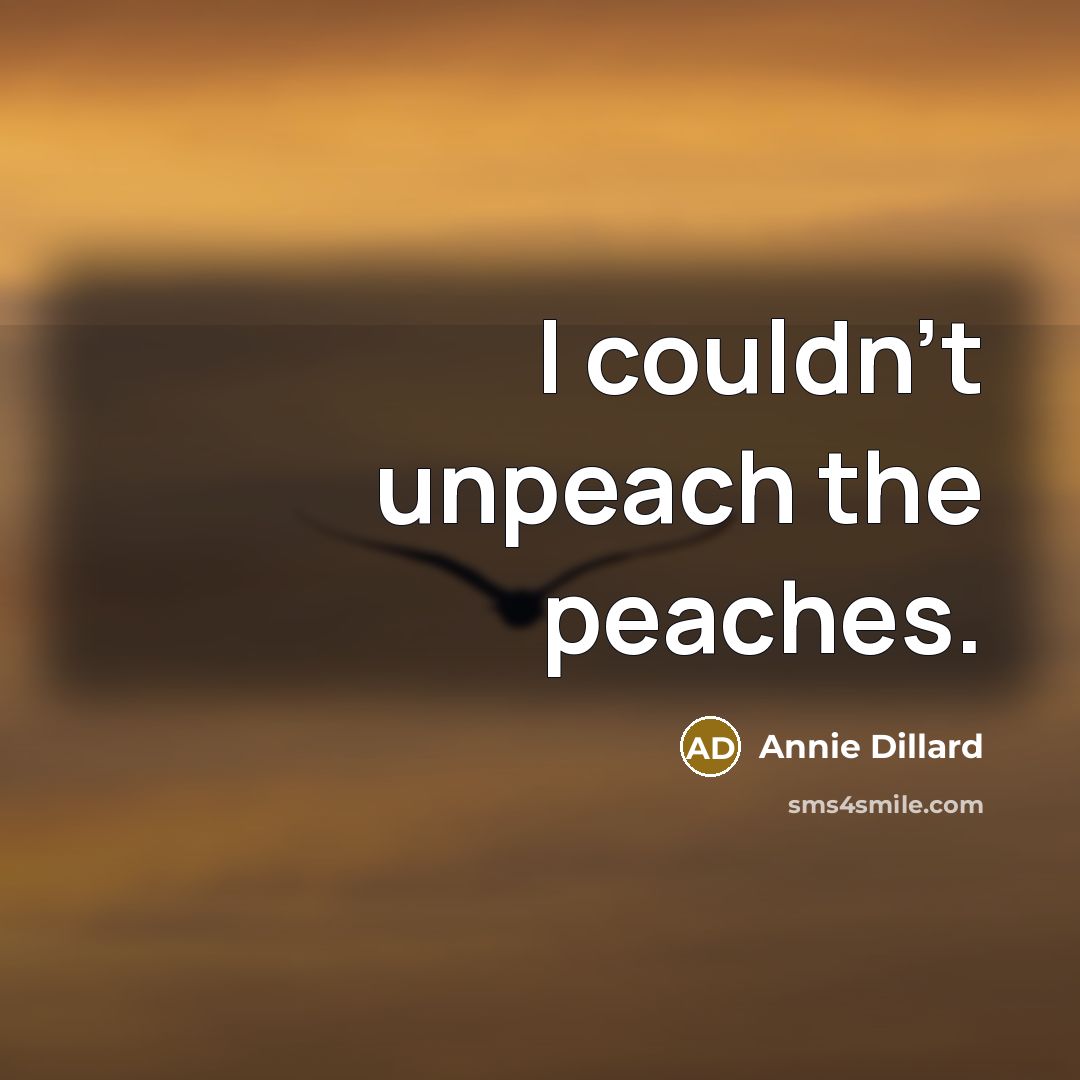 “I couldn't unpeach the peaches.…” quote by Annie Dillard