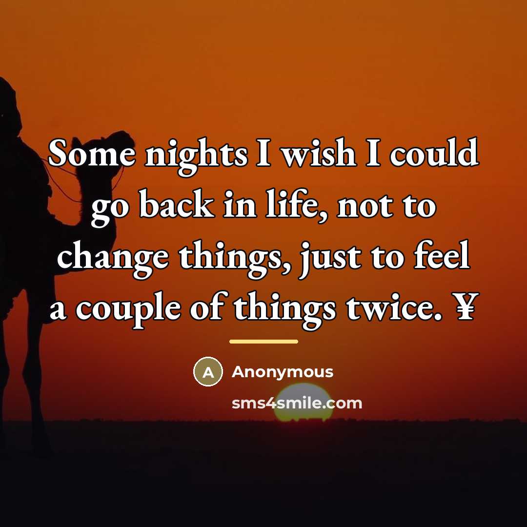 “Some nights I wish I could go back in life,…” quote by Anonymous