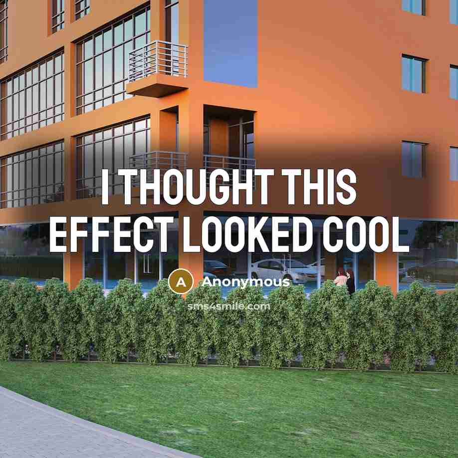 “I thought this effect looked cool” quote by Anonymous