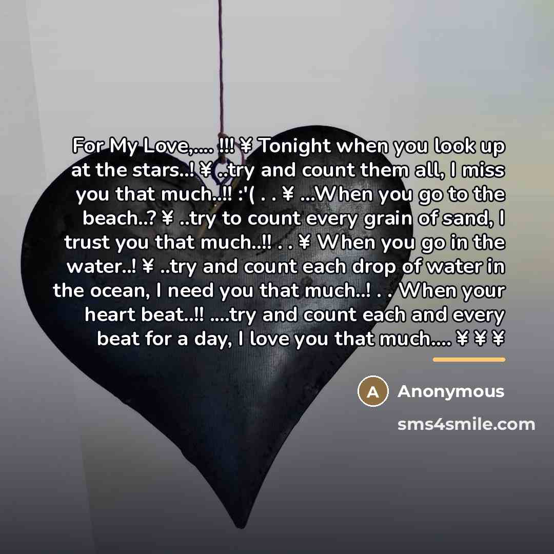 “For My Love,.... !!! ¥ Tonight when you look up…” quote by Anonymous