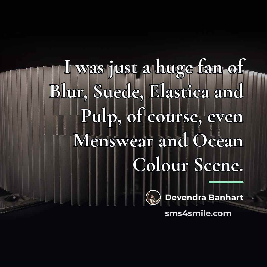 “I was just a huge fan of Blur, Suede, Elastica…” quote by Devendra Banhart